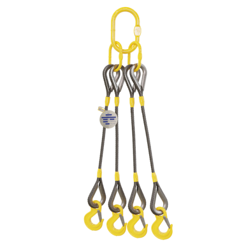 Linga de Cabo de Aço 4 Pernas com Ganchos nas Extremidades - Bax Company