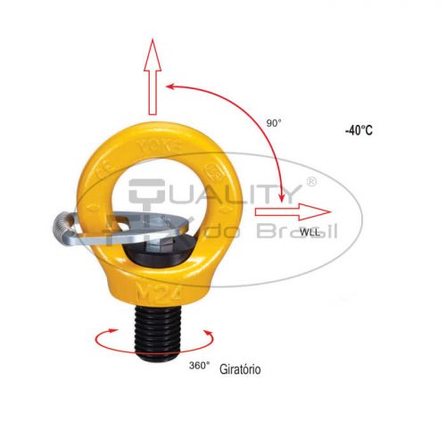 Olhal de Suspensão YP-8-291K Aparafusável Giratório 360° - Bax Company