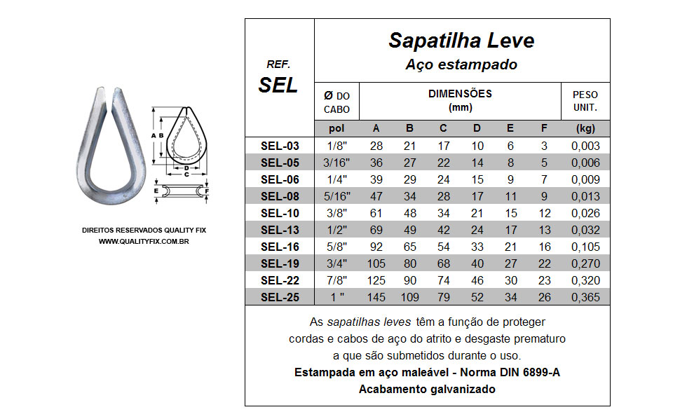 Tabela de Especificações - Sapatilha Leve de Aço Estampado - Bax Company